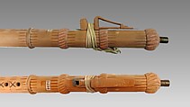 Flute, Wood, feathers, metal, buckskin, Native American (Oglala)